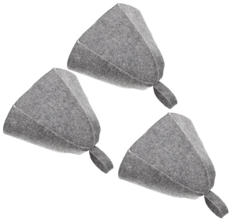 YUKORT Sombrero De Sauna Gorro de Sauna de Fieltro for Hombre y Mujer, Protector de Cabeza Flexible y cómodo, Ligero, Suministro for niña, Moda Gruesa, 3 uds. Gorro Sauna (Color : Grey)