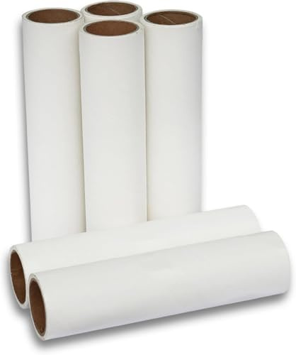 DrDirt Lint Roller Refills (6 Packs 300 Sheets) for Lint Remover, 7.4 Inch Pet Lint Roller Refill for Floor Roller, Cleaning for for Cleaning Carpets, Cars, Cloth, and Pet Hair