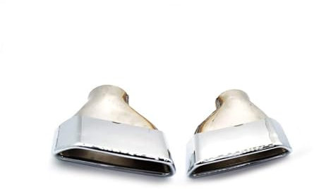 YUEGOO 1 Paar Edelstahl Auspuffblende Auto für BMW 5 Series G30 G38 530, Auto Auspuff Endrohr Auspuffrohr Schalldämpfer Auspuffspitze Endrohrblenden Ersatz,B/Silver