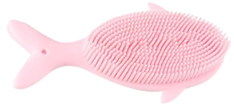 Babybadebürste aus Silikon Rosa, Badebürste für Babys und Kinder | Body Bürste, Shampoonierbürste mit Cartoon Form, Badezubehör Kids für Dusche und Pflege