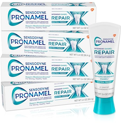 Sensodyne Pronamel Intensive Enamel Repair Toothpaste for Sensitive Teeth, to Reharden and Strengthen Enamel, Extra Fresh - 3.4 Ounces (Pack of 4)