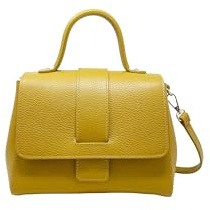 Chicca Borse Borsa a Mano Elegante con Tracolla da Donna in Pelle (Senape)