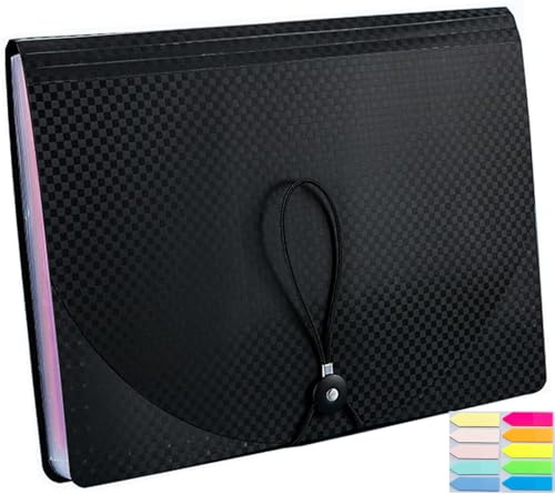 Cartella Portadocumenti A4, 13 Tasche Porta Documenti Espandibili Organizer per Documenti A4 Porta Documenti Fisarmonica organizer per documenti per Faldoni Ufficio Scuola Casa, Nero
