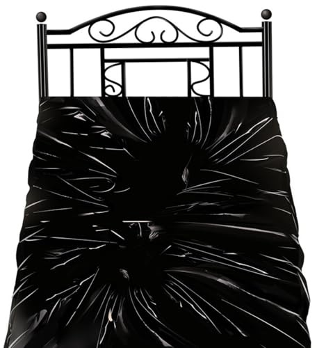 Drap de lit en caoutchouc imperméable, king size, noir, 2 × 2,1 m | Protège contre l'eau mouillant le matelas, facile à nettoyer, pliable
