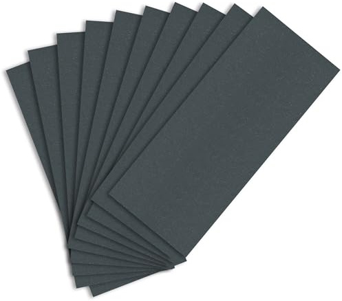 Sandphyrre Juego de 10 hojas de papel de lija fino de grano 1000, papel de lija húmedo y seco para madera, paredes, vidrio, plástico y lijado de pintura de coche, 9 x 3.6 pulgadas