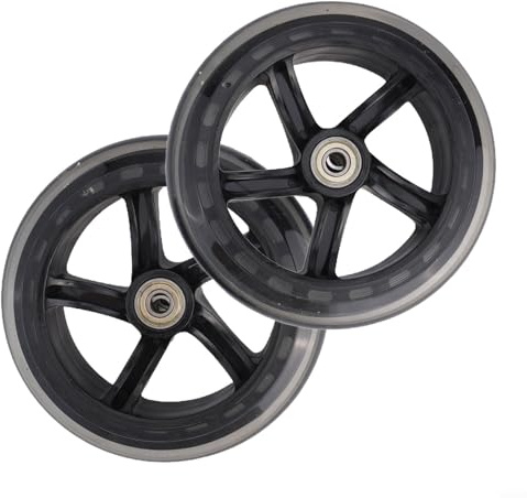 Hochleistungs-Scooter-Räder 2 Stück für sanfte Trolley- und Rollschuh-Nutzung (125mm*24mm durchscheinend)