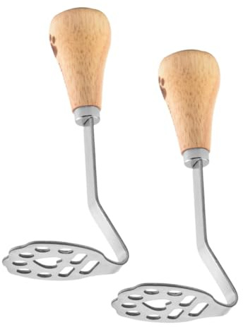 CIYODO 2pcs Potato Masher Stainless Steel Kitchen Potato Ricer Food for Avocado Beans Carrots