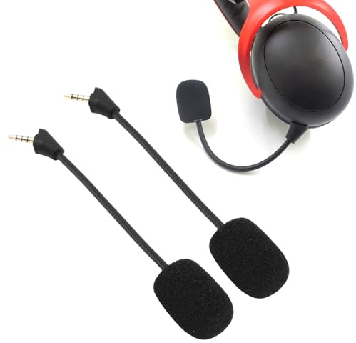 Plyisty 2pcs Mikrofonersatz für Cloud Alpha Wireless Gaming Headset, 3,5 Mm Rauschunterdrückung Abnehmbarer Mikrofon Boom