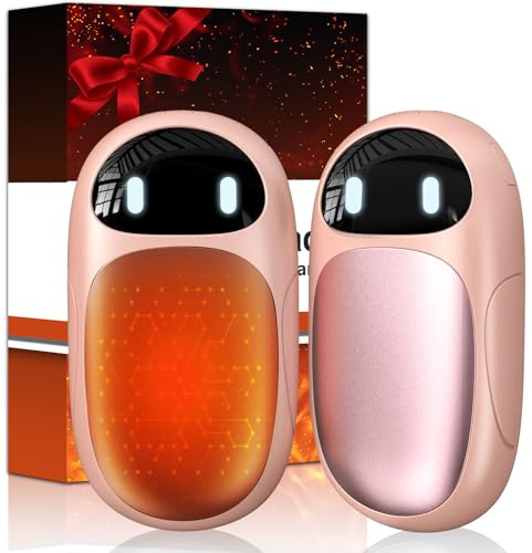 DDKJ Hand Warmers Rechargeable 2 Pack,【16-36 Hrs】Magnetic Electric Reusable Hand Warmer, Mini USB Pocket Heater,Cute Ai Instant Heated Gadgets Christmas Stocking Gifts for Women Men Gloves Golf Hiking