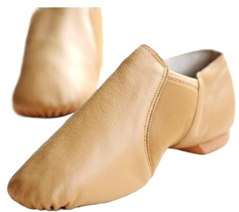 Slip On Dance jazzdansskor barn vuxna kvinnor män mage modern balett gym jazziga sneakers, SOLBRÄNNA, 31 EU