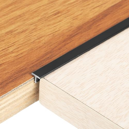 QUARKZMAN Övergångsprofil 90 cm x 6 mm T-formlist övergångslist golv aluminiumlegering vinyl golv foglist för dörrtrösklar dörrdelar laminat golvbrädor plattor svart