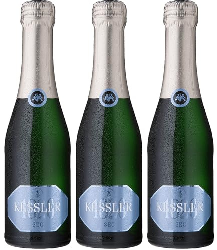 Kessler Sekt Sec Schaumwein Weiss trocken Deutschland inkl. FeinWert E-Book (3 x 0.2 l)