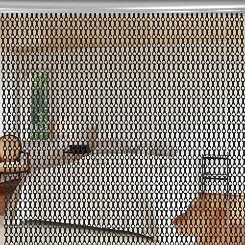 Aluminium Fliegenvorhang Insektenschutz Terrassentür Balkontür Kettenvorhang Türvorhang 90 x 210 cm, gegen Fliegen und andere Insekten, als Sichtschutz, für alle Standard-Türgrößen | Insektenschutz Terrassentür, Sichtschutz, Balkon