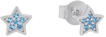 s.Oliver Ohrstecker 925 Sterling Silber Mädchen Kinder Ohrschmuck, mit Schmucksteinen, Stern, Kommt in Schmuck Geschenk Box
