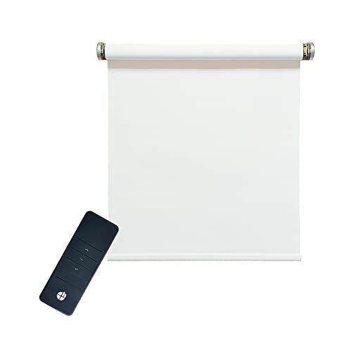 Elektrisches Rollo, weiß, 100% Blickdicht, inkl. Akku-Motor & Sender, 100x240 cm (1 ST)