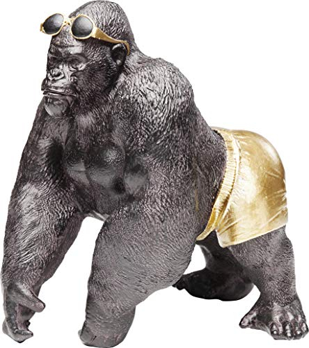 Kare Design Decorative Figure Monkey Beach, Black, Home Docor, Accessoires, Decoration for Hallway, Living Room, Bedroom, Childrens Room, 20x20x14 cm (H/W/D)
