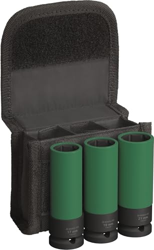 Bosch 3x PRO Impact Steckschlüssel-Set mit PET-Abdeckungen, 1/2, extra tie | Länge 86 mm, Professional Zubehör Bohrer und Schrauber