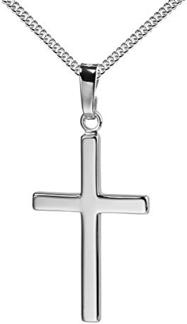 JEVELION Kreuz-Anhänger mit Kette für Damen, Herren und Kinder als Ketten-Anhänger mit Kette in Hochglanz mit Schmuck-Etui
