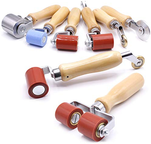 Profi Andrückrolle Andrückwalze Andrück Rolle Folie Dachdecker Silikon Teflon Messing Metall (Profi Andrückrolle Metall 90mm)