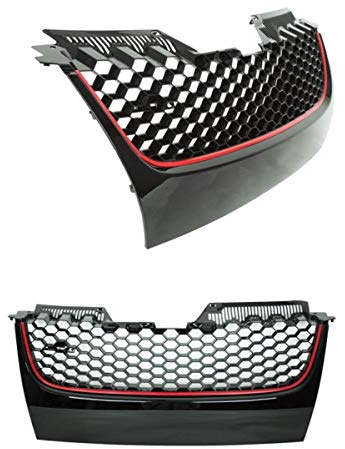 DM Autoteile Golf 5 V GTI Frontgrill Wabengitter Wabengrill Grill ABS ohne Emblem Stoßstange