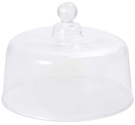 Cabilock Glass Cake Dome Cake Cover Tall Cheese Desert Cloche Dessert Display Cloche Bell Jar Display Dome Snack Fruit Server Salad Dome Transparent 24X24CM
