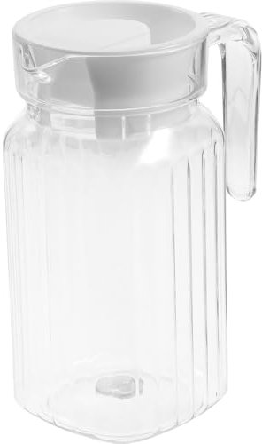Hemoton Glass Pitcher Lemonade Pitcher Water Pitcher Glass Large Capacity with Lid Iced Tea Cold Water Bottle Cold Beverage Pitcher for Home Party 0. 5L Drink Pitcher Glass Water Bottle