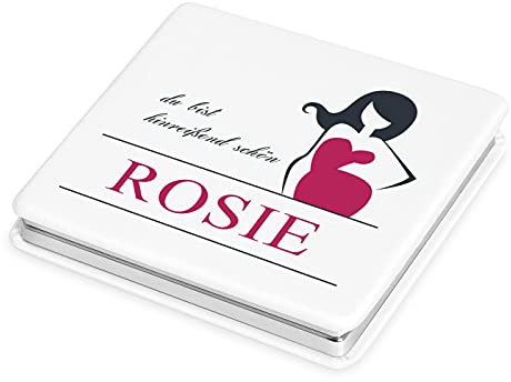 Maverton Taschenspiegel mit Aufdruck - quadratischer Spiegel - Vergrößerungsspiegel - personalisierter Klappspiegel - Reisespiegel für Handtaschen - Geschenk für Frauen