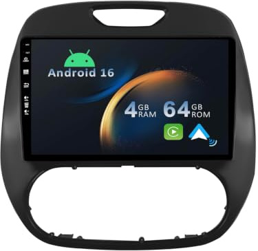 YUNTX [4+64G] Android 16 2 Din Radio con navigazione per Renault Kaptur Captur 2014-2019-[Integrato CarPlay/Android Auto/DSP/GPS/Bluetooth 5.0/WiFi/Controllo del volante/WiFi]-IPS 2.5D 9 Touch screen