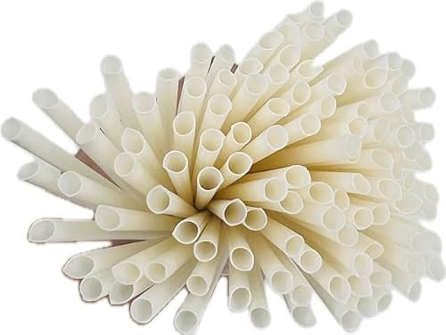 Lot de 500 pailles biodégradables fines à usage unique en amidon de pomme de terre (500)