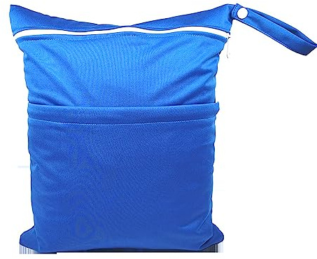 Wasserdichte Stofftaschen,Windeltaschen Nasstaschen Waschbar Wetbag Organiser wiederverwendbare Organiser Beutel mit Reißverschluss für Kleinkind Windeln Reisen Gym Strand Pool,Navy blau 30*36cm