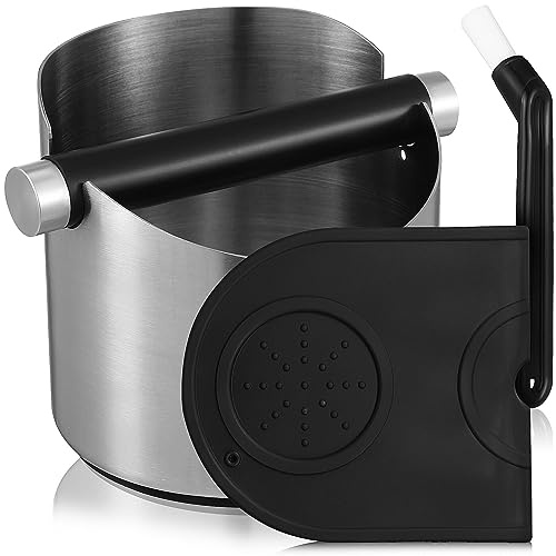 Alipis Coffee Knock Box: Stainless Steel Espresso Grounds Container with Non-Slip Base - Coffee Machine Accessories with Detachable Knocking Bar for Café Lovers