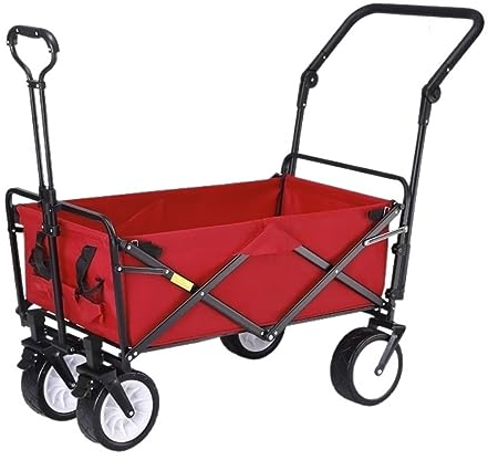 VONGAZ Faltbollerwagen Bollerwagen Handwagen Klappwagen Mit 4 Rädern, Robuster Trolley, Einkaufswagen Für Outdoor, Garten, Camping, Angeln, Zugwagen Faltwagen Strandwagen Transportwagen (Color : B)