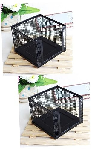 Operitacx 2stücke Metal Mesh Notizhalter Für Schreibtisch Schwarzer Organizer Für Haftnotizen Elegante Zettelbox Für Bürobedarf Und Schreibwaren Lösung Für Ihre Memo-Karten