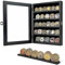 HHUXIUE Abschließbare Militärische Münzvitrine,Herausforderung Münze Inhaber,Abnehmbare Regale Holz Militär münzbox Regal Halter Schattenbox Poker-Chip,Sportmünze Sammlerstücke Vitrine