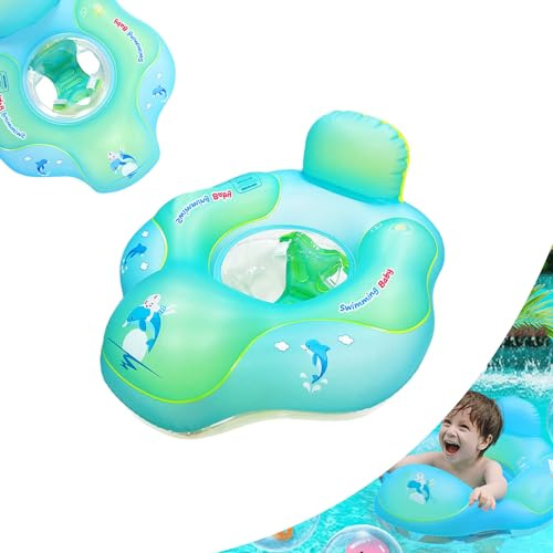 Baby Schwimmring mit Schwimmsitz für Kinder 12-26 Monate,Blau Baby Schwimmen Ring,Aufblasbare Mitwachsende Schwimmhilfe,Pool Schwimmringe Float Schwimmhilfen Babys für Jungen Mädchen Kleinkinder