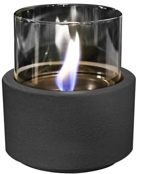 Lotus/Lilly 12 MgO Black ceramik/betonkeramik tischfeuer tenderflame Ø 13 x 17,6 cm