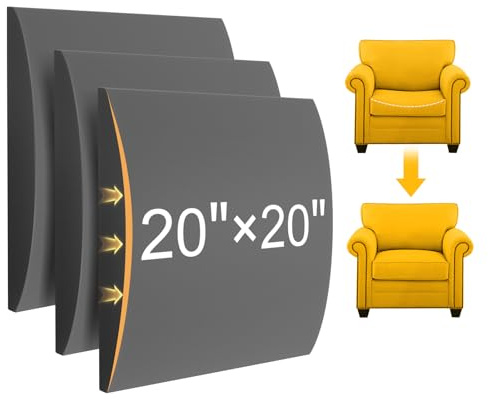 MYLIFESION Couch Cushion Support for Sagging Seat, 20x20x2 inches High-Density Foam Sofa Cushions Support, Under Cushion Sag Repair, Grey Set of 3