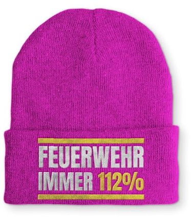 Mütze mit Spruch Feuerwehr immer 112% Wintermütze lustige Beanie