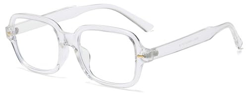 LJCZKA Occhiali Luce Blu Quadrati per Donna e Uomo, Montatura Occhiali da Vista Piccolo Affaticamento per Computer Gioco Lettura