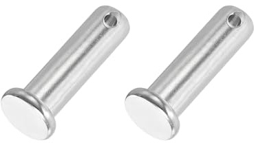 PATIKIL 14 x 40 mm Pasadores de Horquilla de un Solo Orificio, 2 Piezas de Pasador de Cabeza Plana de Acero Inoxidable 304 para Sistemas de Bisagras de Bloqueo de Pasador, Plateado