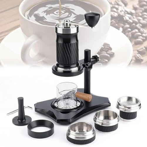LBMED Macchina per caffè Espresso Portatile,Macchina per caffè Espresso Manuale da 9-12bar con Custodia, capacità del Serbatoio dell'Acqua da 100ml E Temperatura dell'Acqua Personalizzabile
