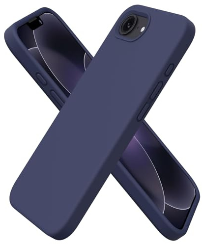 ORNARTO Coque pour iPhone 17e / 16e Silicone - Bleu Nuit