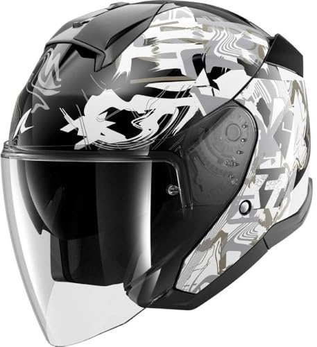 SHARK, Jet Motorradhelm SKWAL JET PRANZ Black White Gold KWQ, XL