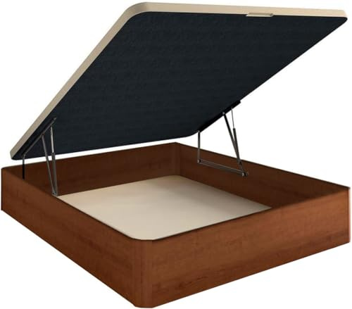 HOGAR24 ES | Canapé Abatible Noruega | Arcón de Almacenaje de Gran Capacidad | Tapa con Válvulas de Transpiración | Color Nogal | Medida: 90x190 cm