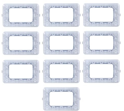 CONFEZIONE DA 10 SUPPORTI A 3 MODULI, PER CASSETTA SCATOLA 503, PER PLACCA A 3 POSTI, COMPATIBILE CON BTICINO MATIX, SERIE SOLAR, SERIE CIVILE, MASCHERINA