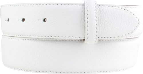 BELTINGER Gürtel mit Pigmentprägung und Steppnaht ohne Schnalle 3,5cm | Modischer Ledergürtel für H-Schnalle 35mm Damen Herren | Jeans-Gürtel 3.5cm
