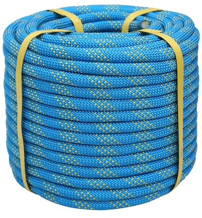 Double Braided Polyester Rope,1/2 in x 100 ft Strong Arborist Rigging Rope 48 Strands for Pulling Swing Sailing, Blue