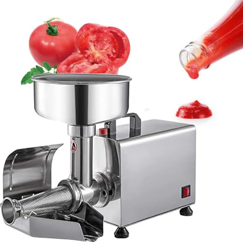 Colino elettrico per pomodori 370W Macchina per la macinazione dei pomodori di grado commerciale Pressa e colino per pomodori in acciaio inox 90-160 Kg/H Motore in rame puro