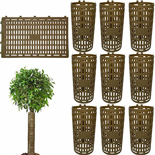 10 Stück Baumstammschutz - 37x25cm - Erweiterbarer Baumschutzhülle - Stammschutz –Baumschutz Wildverbiss - Schutz Baumstamm - Baumschutz Stammschutz mit Lüftungslöchern - Braun