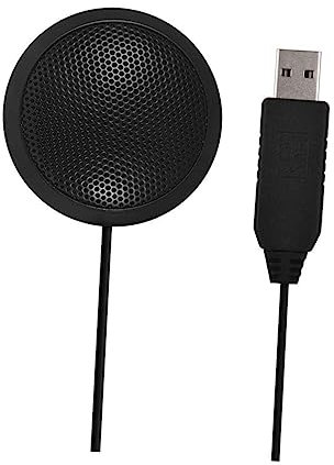 OFFSCH Microphone USB de Bureau 360° Omnidirectionnel Plug-and-Play pour Réunions et Appels d'Équipe Microphone de Conférence pour Pc
